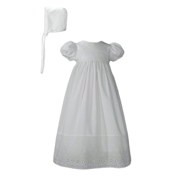 2-piece 100% Cotton White Weaved Romper with Detachable Gown 